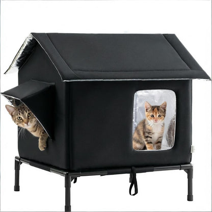 Raised Pet Bed with Moisture-Resistant Fabric and Stainless Steel Frame for Cats and Small Dogs