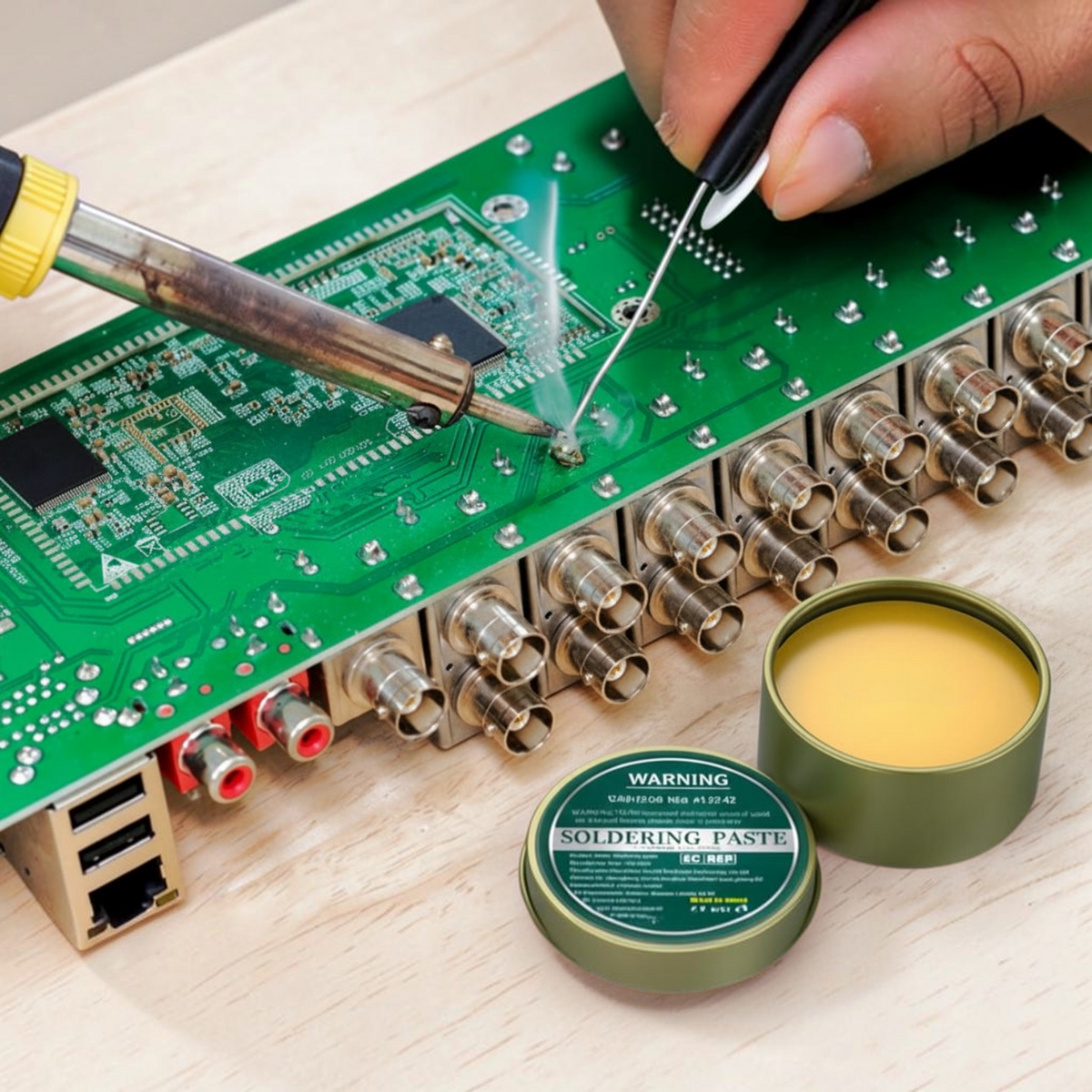 Soldering Flux Paste with Lead Free Formula and Iron Box Container