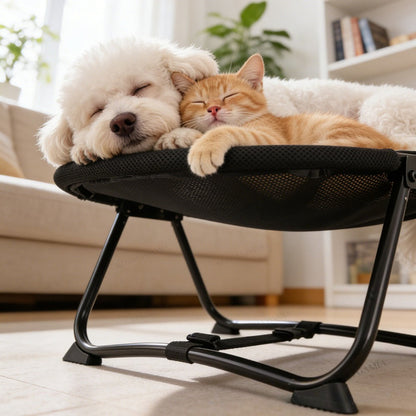 Elevated Pet Bed with Breathable Mesh and Carrying Bag for Cats and Dogs