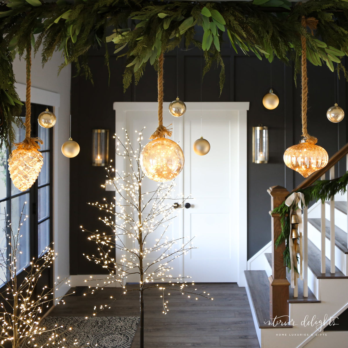 Luster Glass LED Individual Ornaments in Ball style, showcasing warm lights and elegant design for holiday decor.