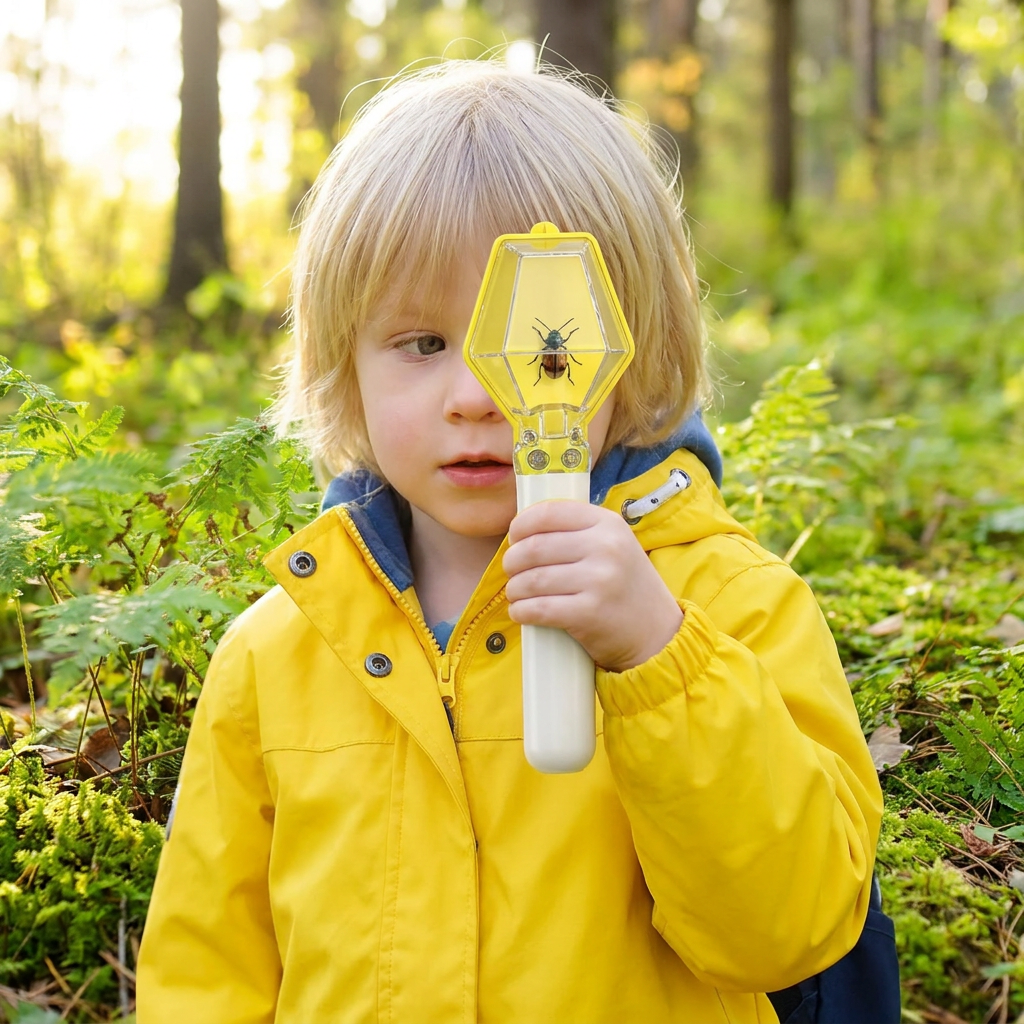 Insect Catcher with 6X Magnifying Lens and Clear Container for Kids