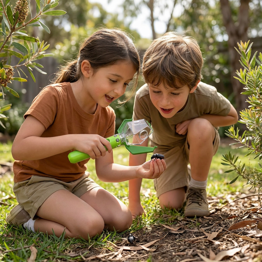 Insect Catcher with 6X Magnifying Lens and Clear Container for Kids