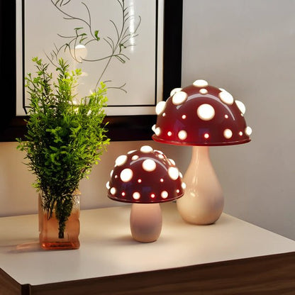 Dimmable Mushroom LED Table Lamp with Warm White Glow and Acrylic Dome