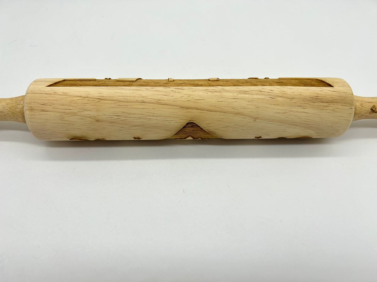 Christmas Nativity Embossed Rolling Pin That Imprints Cookies, Fondant, Clay and Salt Dough Ornaments