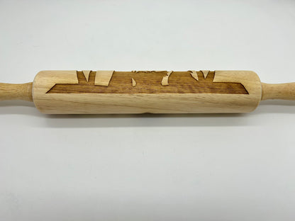 Christmas Nativity Embossed Rolling Pin That Imprints Cookies, Fondant, Clay and Salt Dough Ornaments