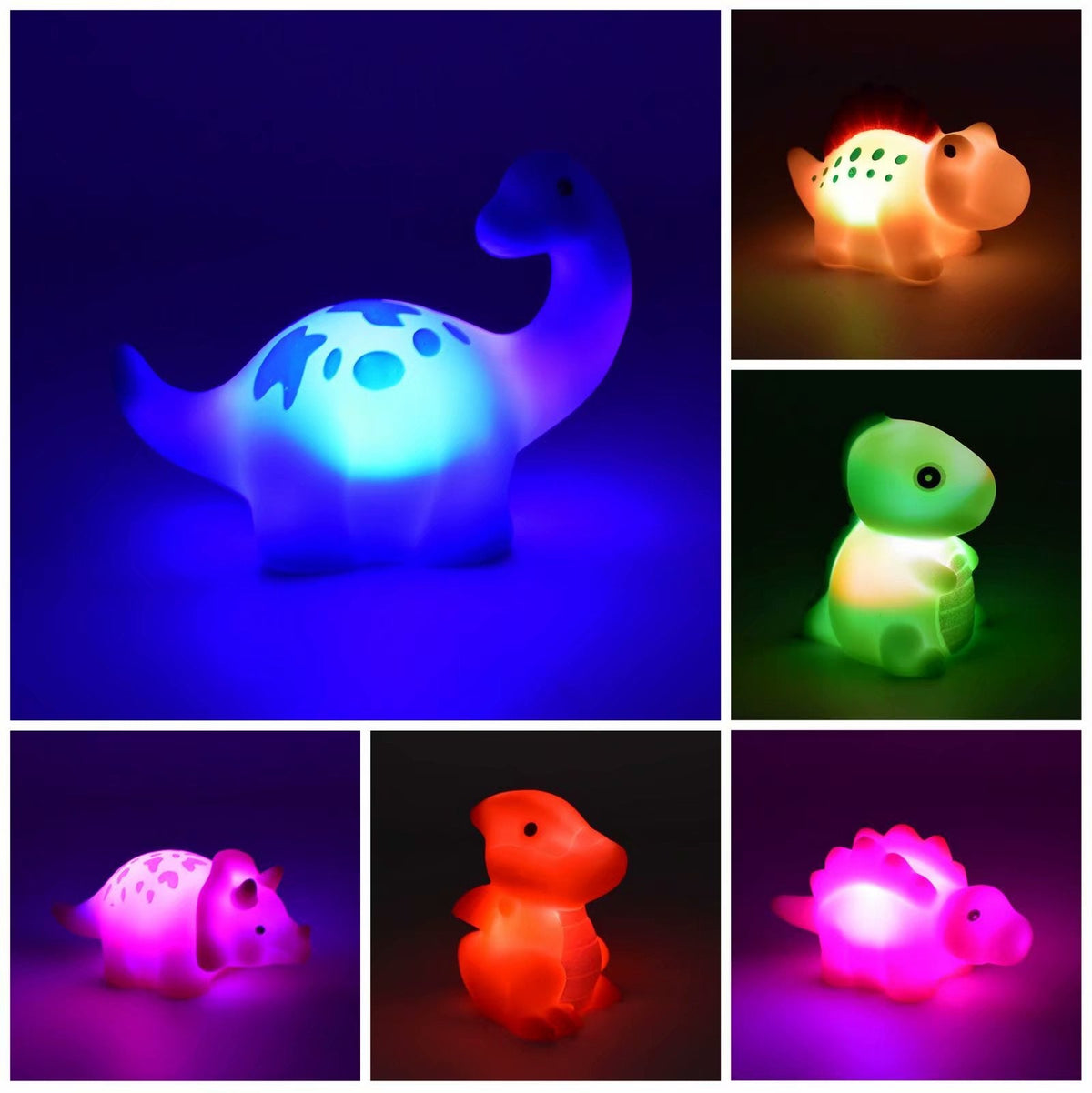 Light Up Dinosaur Bath Toy with Color Changing LED for Kids