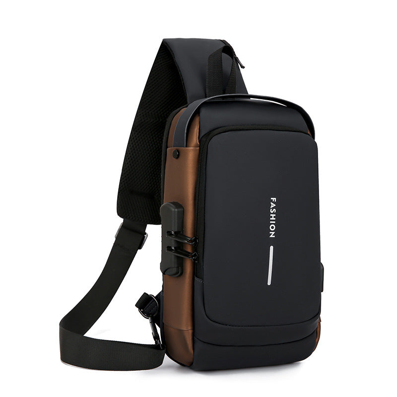 Weather Resistant Crossbody Sling Bag with Adjustable Padded Strap and Zip Pockets for Travel