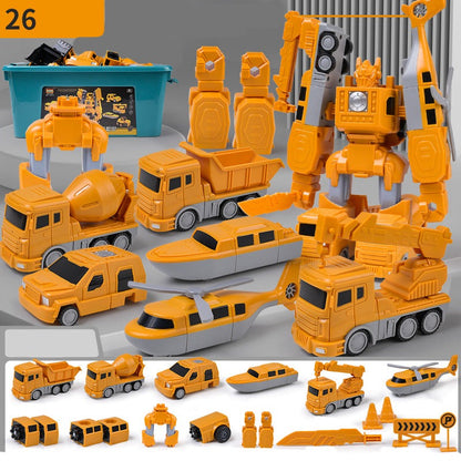 Magnetic Vehicle Building Set That Converts from a Car into a Robot with Easy Snap Together Parts
