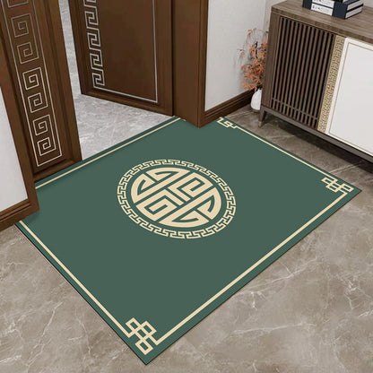 Floral Artwork Floor Mat with Dirt Catching Design and Spot Clean Surface