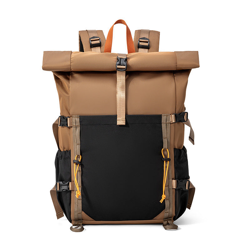 Rolltop Hiking Backpack with Water Resistant Fabric and Padded Back Panel