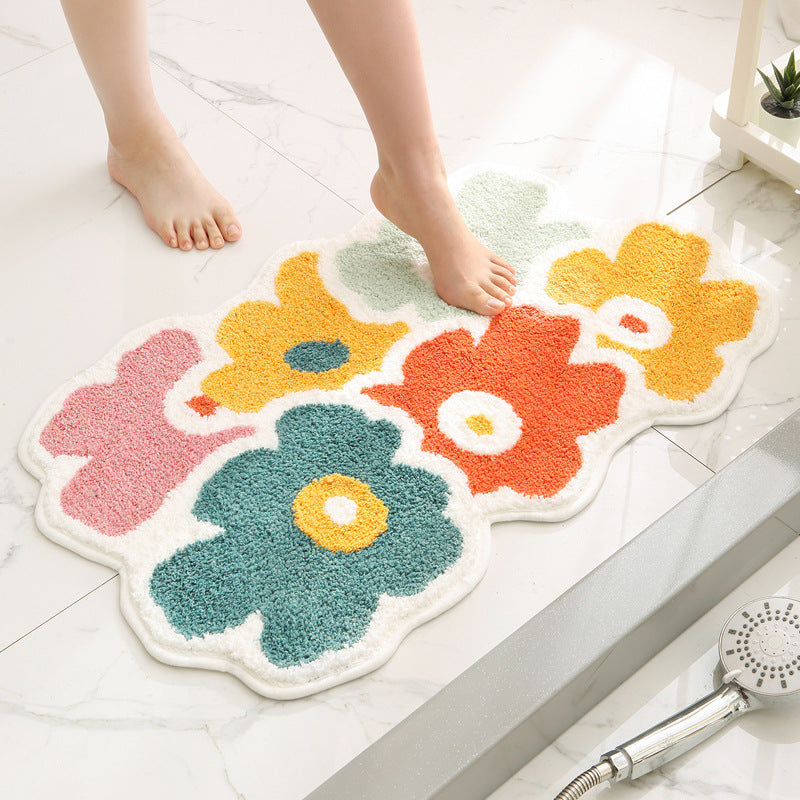 Heart Shaped Floor Rug with Plush Fibers and Grip Backing