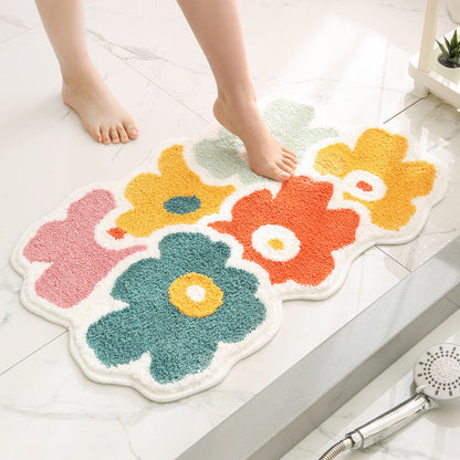 Heart Shaped Floor Rug with Plush Fibers and Grip Backing