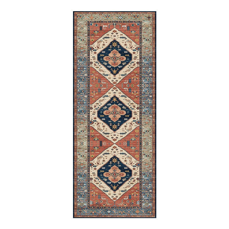 Vintage Pattern Runner with Grip Backing for Hallways and Kitchens