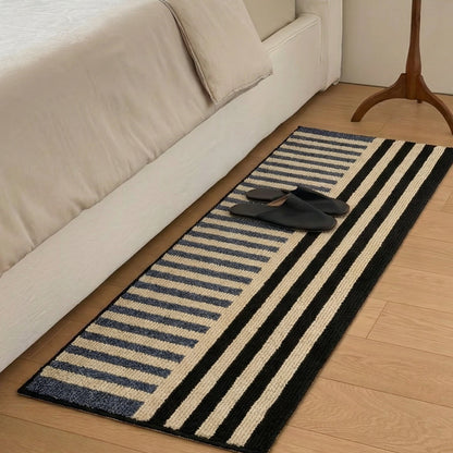 Striped Textile Runner Mat for Hallways and Entryways