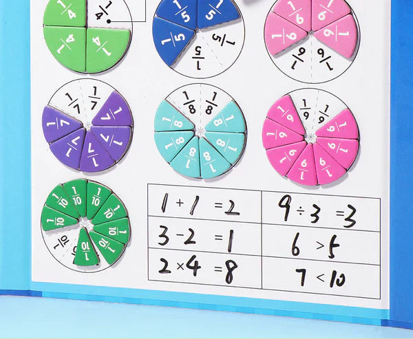 Fraction Learning Book with Magnetic Pieces and Visual Color Display