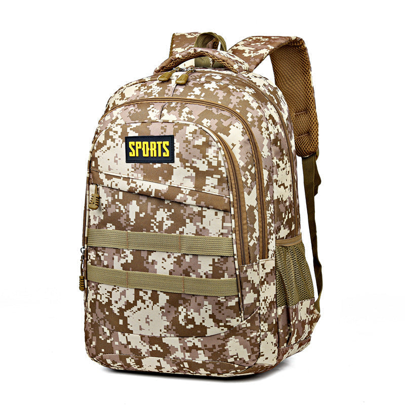 Camouflage Tactical Backpack with Laptop Section and Webbing Loops for Hiking