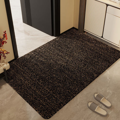 Textured Indoor Mat with Plush Fiber Surface and Machine Washable