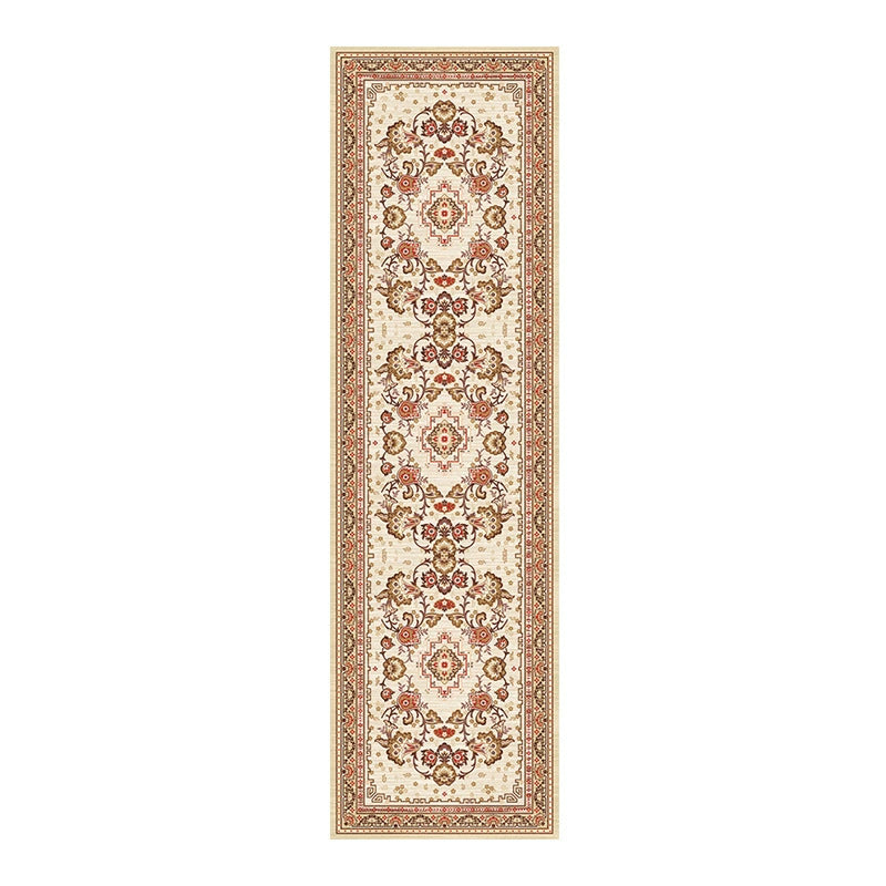 Vintage Pattern Runner with Grip Backing for Hallways and Kitchens