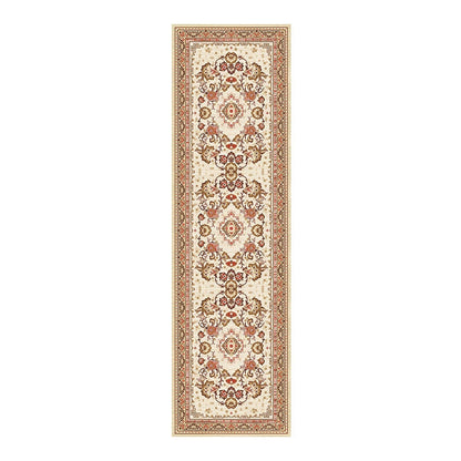 Vintage Pattern Runner with Grip Backing for Hallways and Kitchens