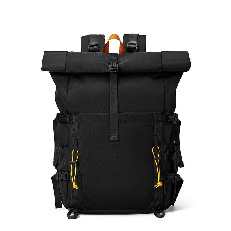 Rolltop Hiking Backpack with Water Resistant Fabric and Padded Back Panel