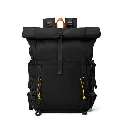 Rolltop Hiking Backpack with Water Resistant Fabric and Padded Back Panel