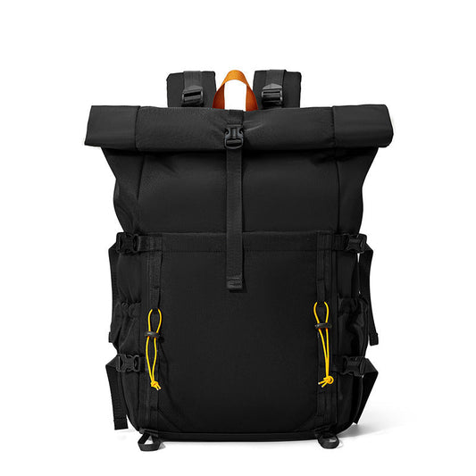 Rolltop Hiking Backpack with Water Resistant Fabric and Padded Back Panel