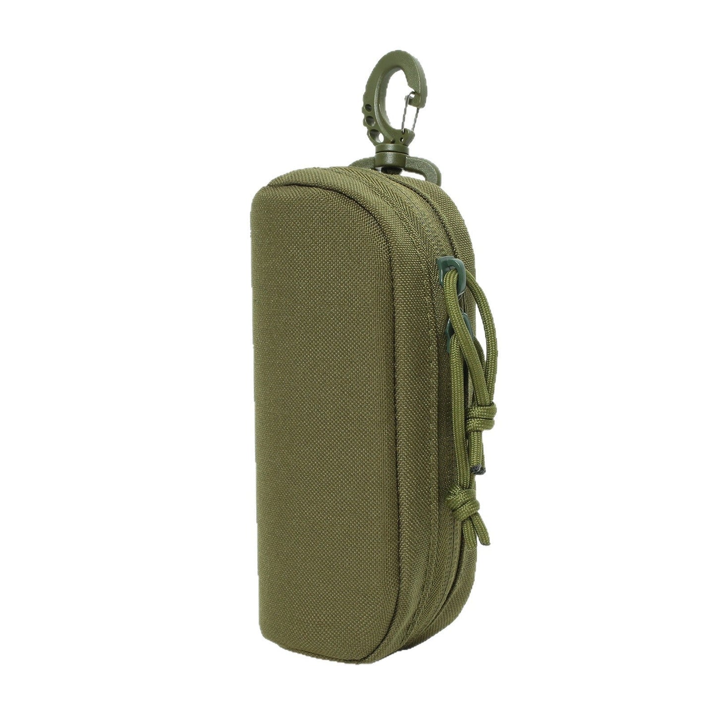 Eyewear Storage Pouch with Semi Rigid Shell and Carabiner Clip, Canvas Construction