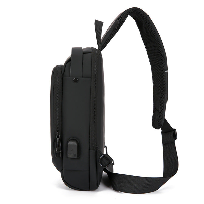 Weather Resistant Crossbody Sling Bag with Adjustable Padded Strap and Zip Pockets for Travel