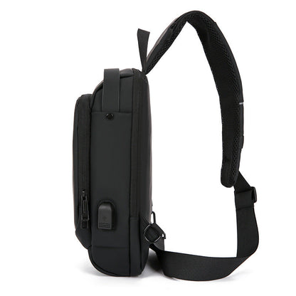 Weather Resistant Crossbody Sling Bag with Adjustable Padded Strap and Zip Pockets for Travel