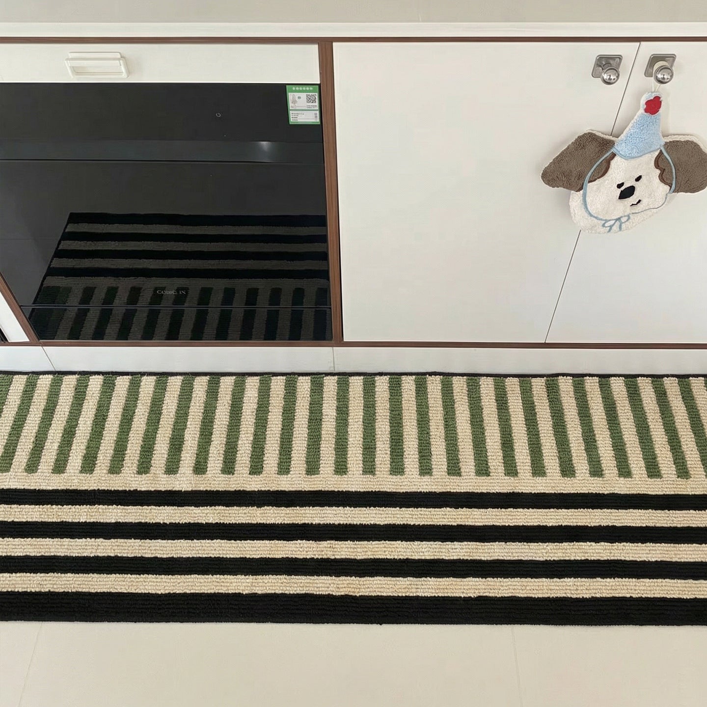 Striped Textile Runner Mat for Hallways and Entryways