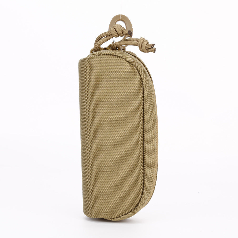 Eyewear Storage Pouch with Semi Rigid Shell and Carabiner Clip, Canvas Construction