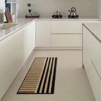 Striped Textile Runner Mat for Hallways and Entryways