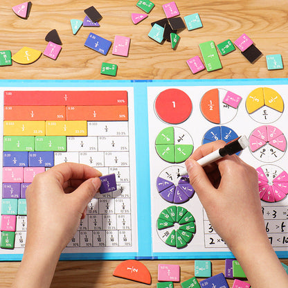 Fraction Learning Book with Magnetic Pieces and Visual Color Display