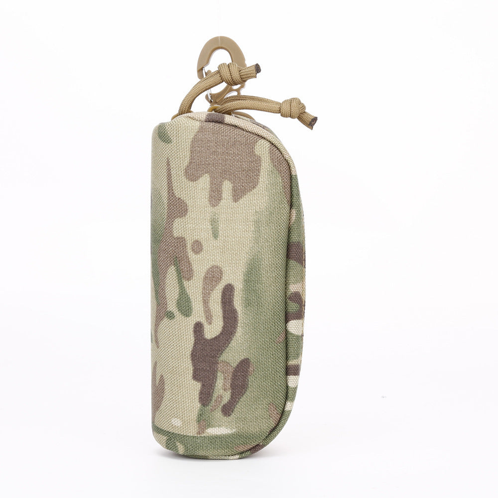 Eyewear Storage Pouch with Semi Rigid Shell and Carabiner Clip, Canvas Construction