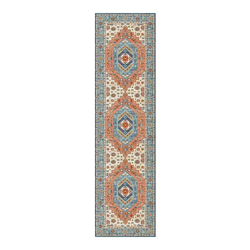 Vintage Pattern Runner with Grip Backing for Hallways and Kitchens