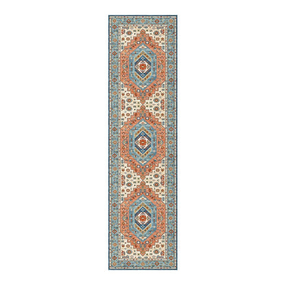 Vintage Pattern Runner with Grip Backing for Hallways and Kitchens