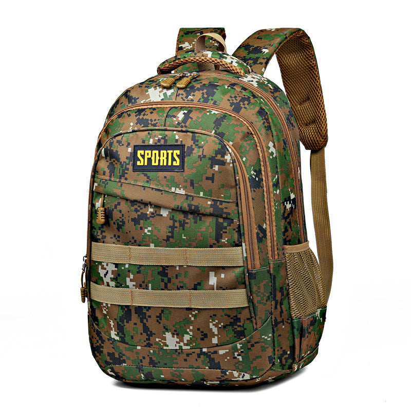 Camouflage Tactical Backpack with Laptop Section and Webbing Loops for Hiking