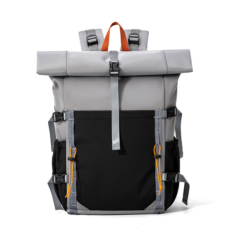 Rolltop Hiking Backpack with Water Resistant Fabric and Padded Back Panel