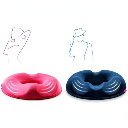 Donut Cushion with Memory Foam Core and Non Slip Bottom, Machine Washable Cover