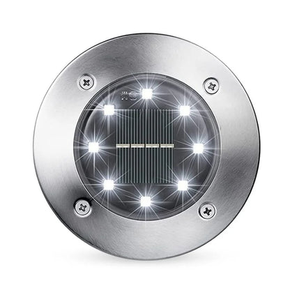 Solar Path Lights with Warm White LED and Rechargeable Battery, Stake or Surface Mount
