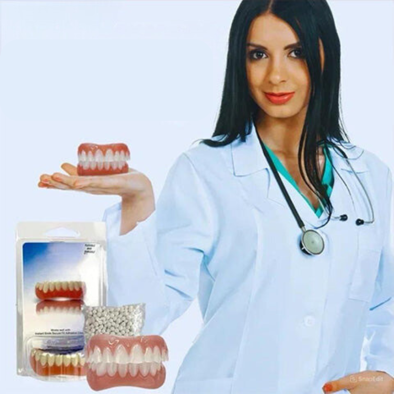 Silicone Denture Set with Flexible Fit and Upper Lower Pieces All Vera Mart
