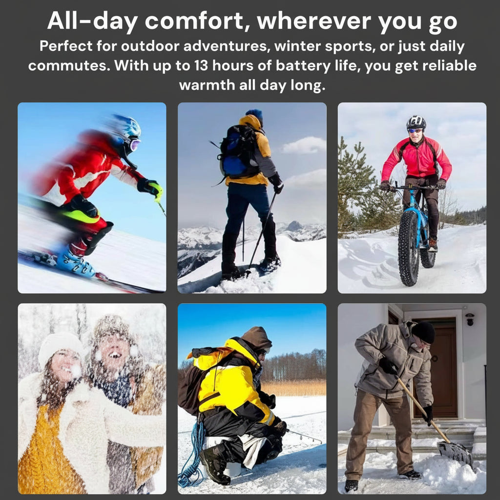 Rechargeable Heated Insoles with Dual Heat Zones and Adjustable Thermostat for Winter Shoes