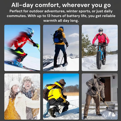 Rechargeable Heated Insoles with Dual Heat Zones and Adjustable Thermostat for Winter Shoes