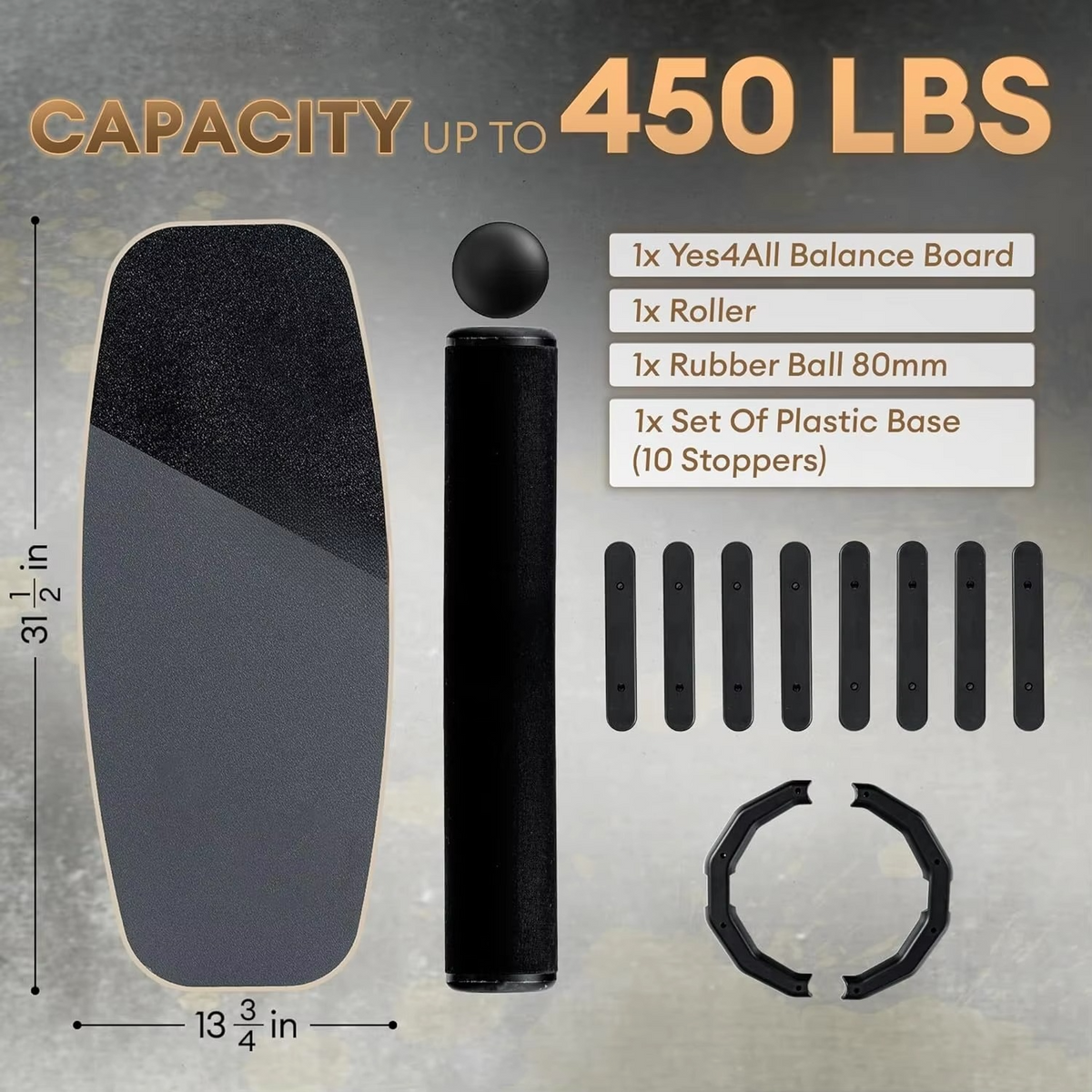 2 in 1 Surf Style Balance Board Set with Roller, Balance Ball, and Nine Difficulty Levels