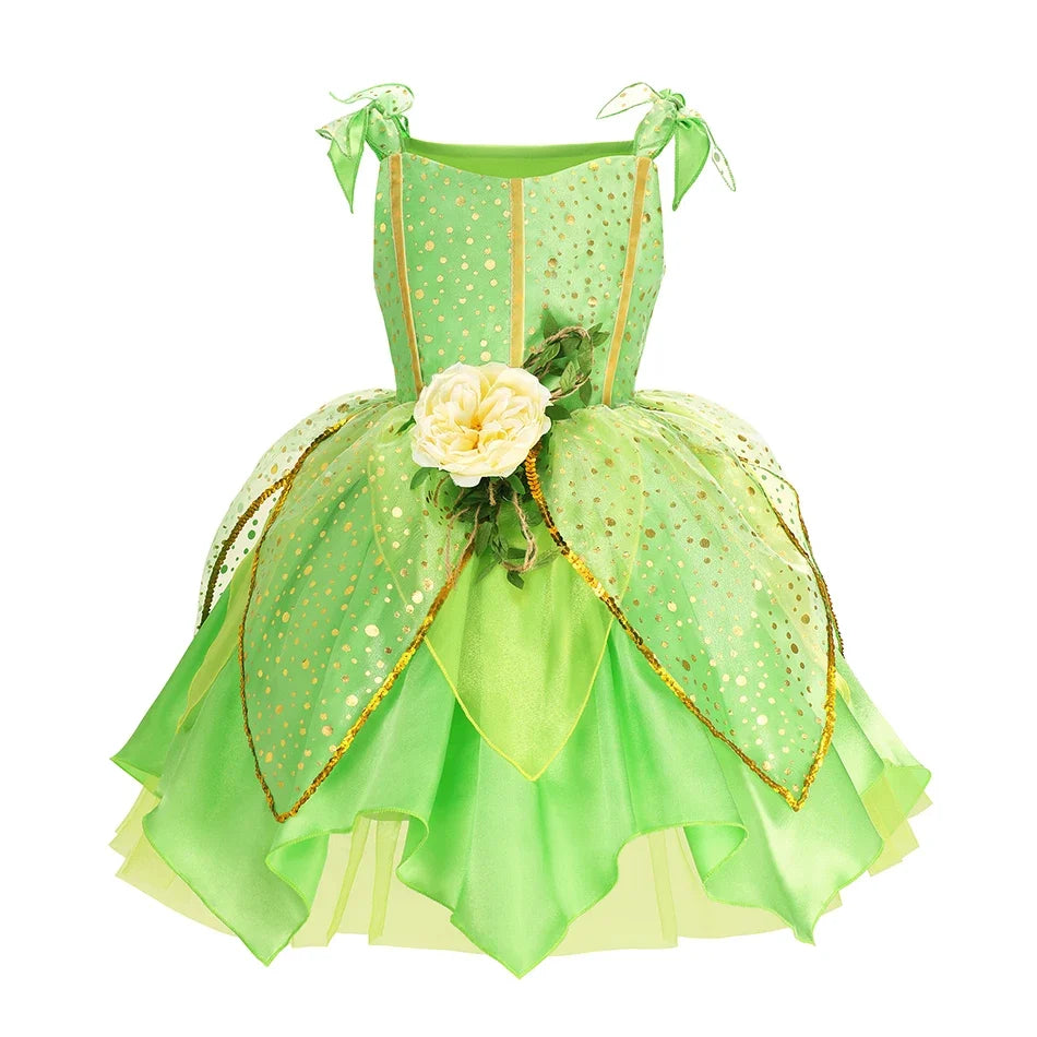 Sleeveless Cartoon Applique Dress with Round Neckline and Mid Calf Length