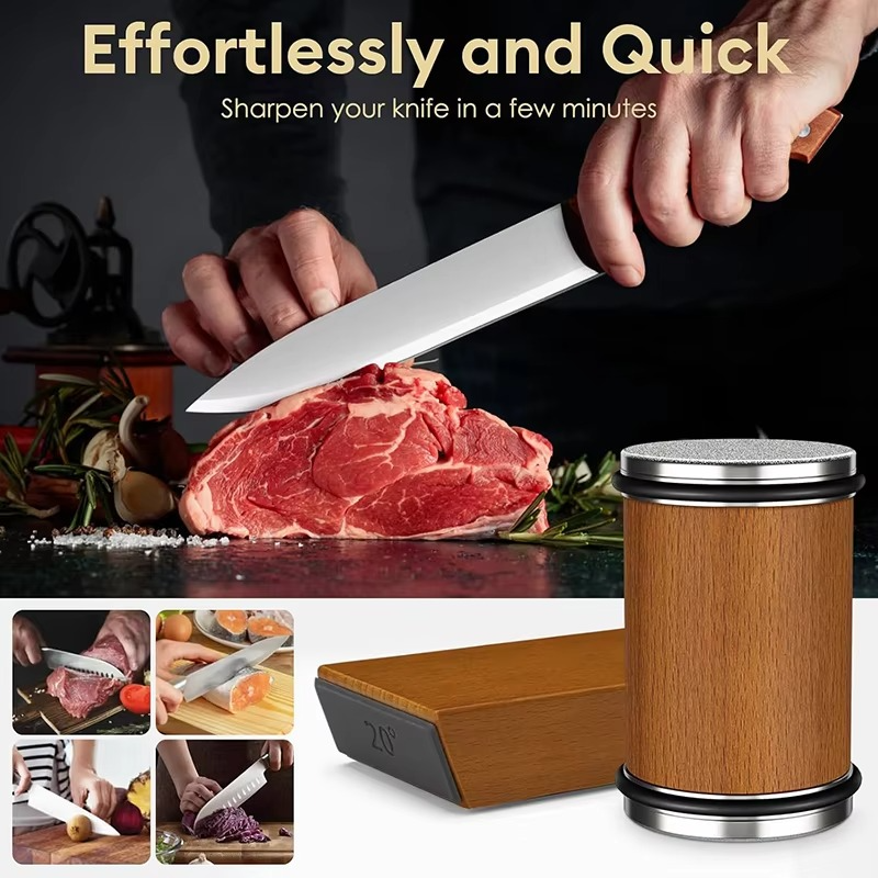 Magnetic Knife Sharpener with Adjustable Angle Guide
