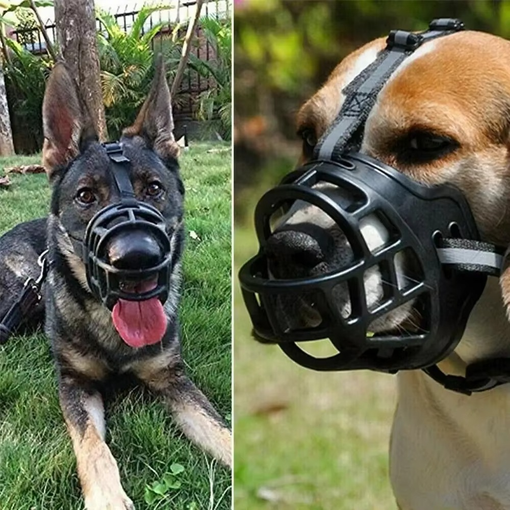 Breathable Dog Muzzle with Reflective Strip and Adjustable Strap