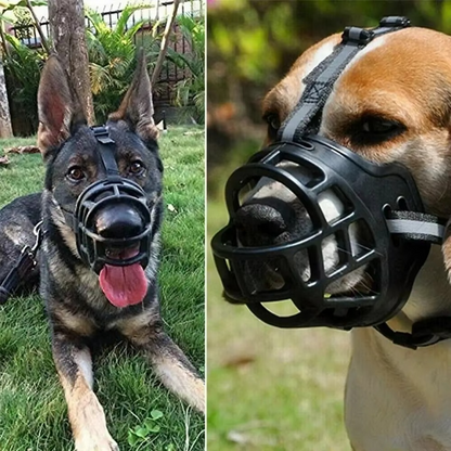Breathable Dog Muzzle with Reflective Strip and Adjustable Strap