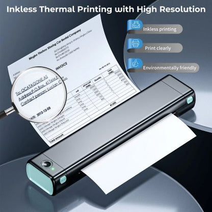 Portable Wireless Thermal Printer for A4 Pages with No Ink Needed in Four Colors