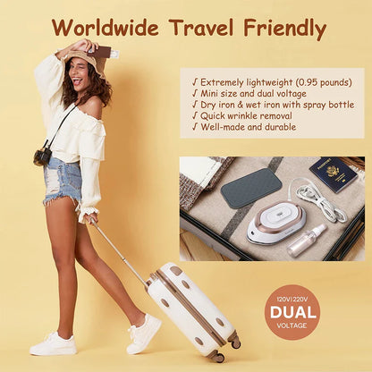 Compact Electric Iron with Foldable Handle and Rapid Heating for Travel